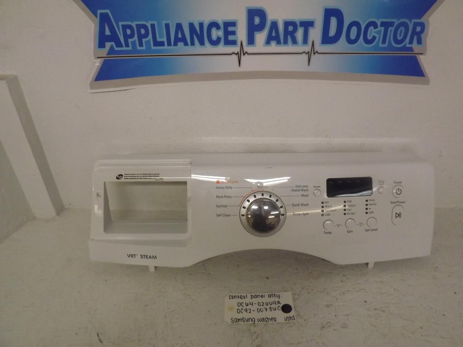 Samsung Washer DC64-02669A DC92-00736C Control Panel Assembly Used Samsung Washer DC64-02669A DC92-00736C Control Panel Assembly Used